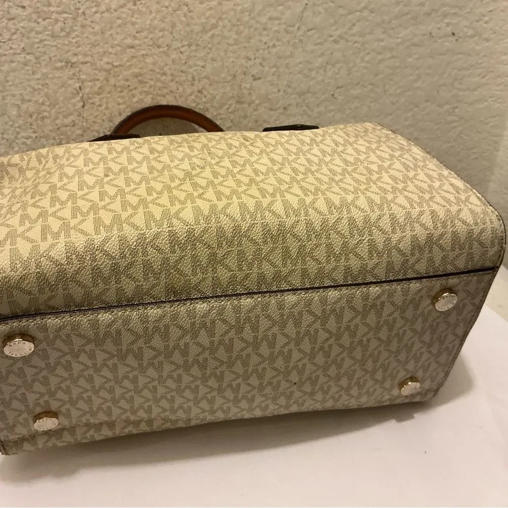 Michael Kors Tan and Brown Signature Satchel